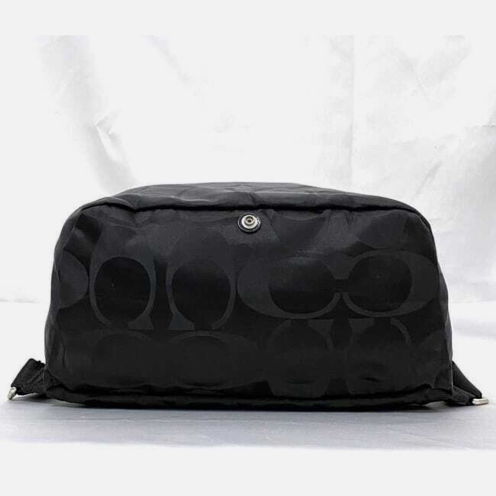 Coach Rucksack EC-22300 Black Signature F77350 Good Condition Canvas Leather - Picture 13 of 13